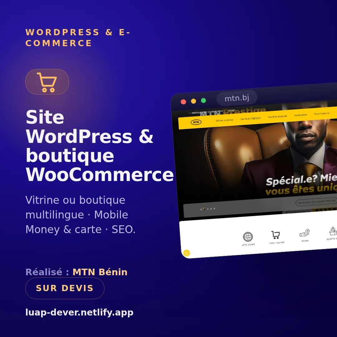 Site WordPress & boutique WooCommerce