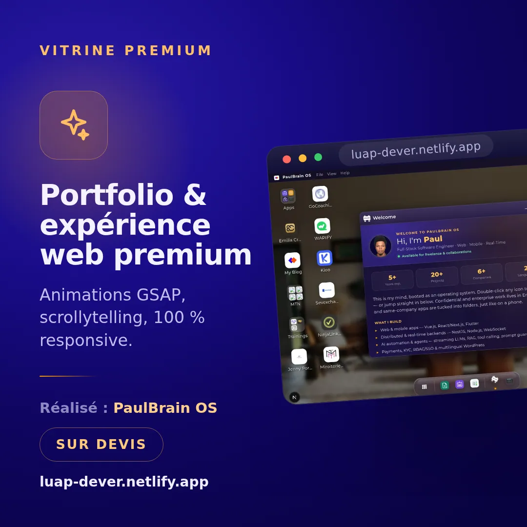 Portfolio & expérience web premium