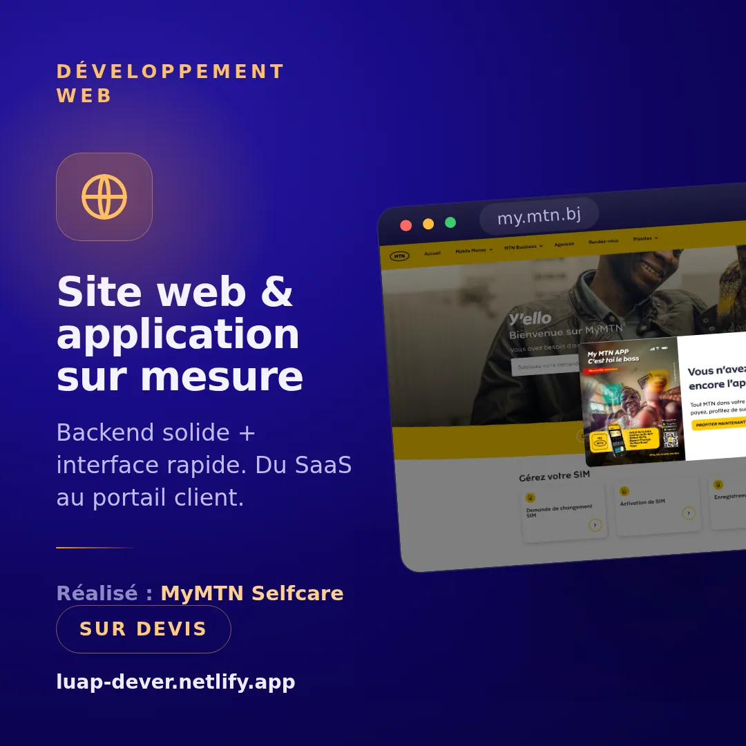 Site web & application sur mesure